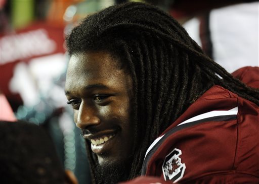 Photo: AP - Clowney during first half of a NCAA Football Game